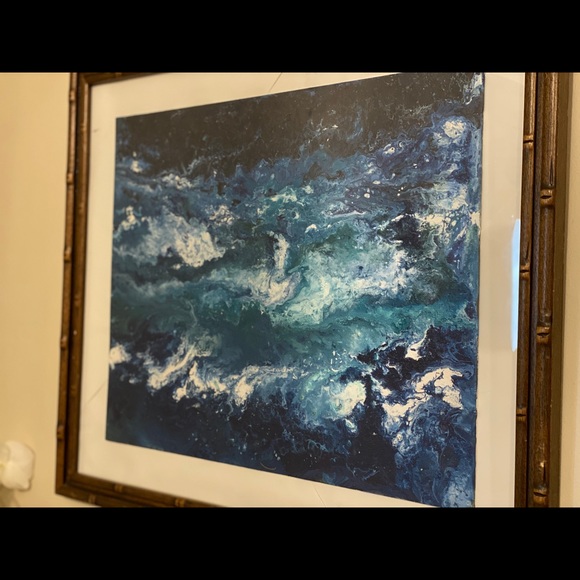 Acrylic painting original art work Ocean at night hand painted seascape waves - Picture 5 of 11